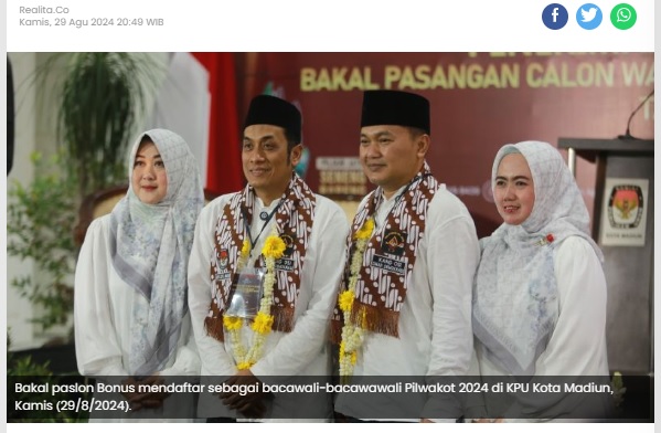 Bonus Resmi Daftar ke KPU Kota Madiun