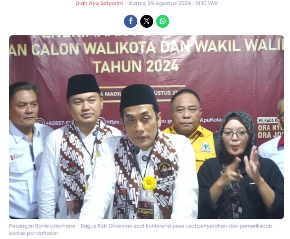 Maju Pilkada Kota Madiun, Pasangan Bonie - Bagus We Do The Best, God Do The Rest