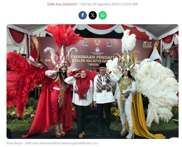 Daftar ke KPU Pasangan Bacawali Kota Madiun Inda Raya-Aldi Pilih Tanggal 29, Optimis Menang