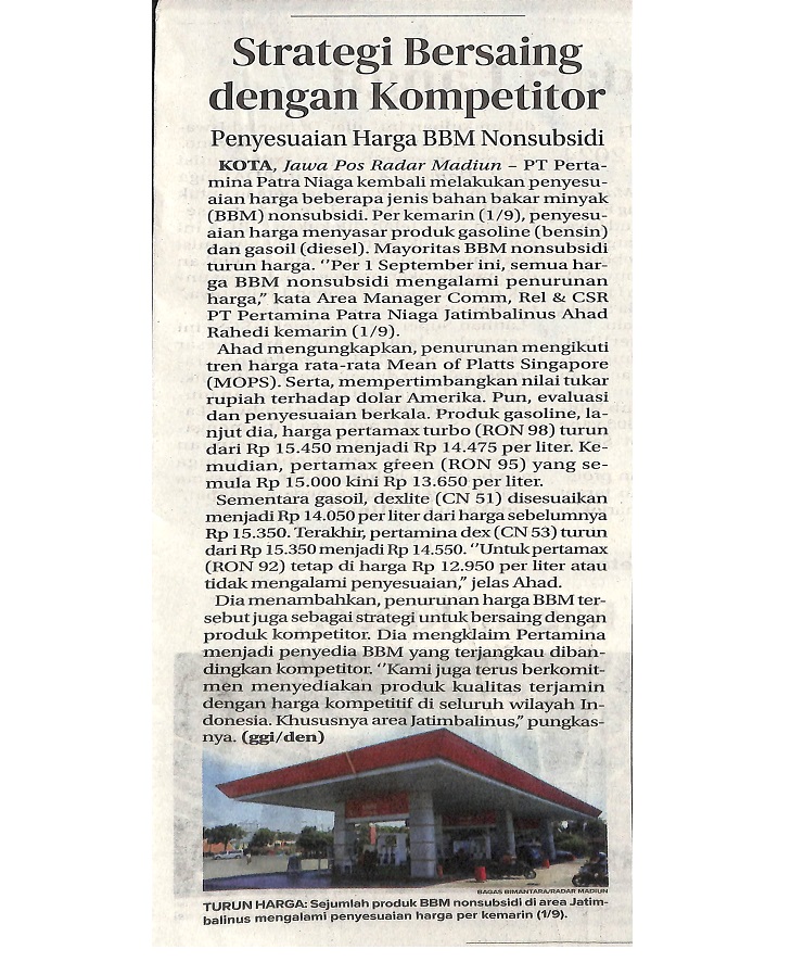 Strategi Bersaing Dengan Kompetitor, Penyesuaian Harga BBM Nonsubsidi
