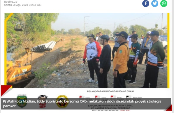 Sembari Gowes, Pj Wali Kota Madiun Sidak Proyek Strategis