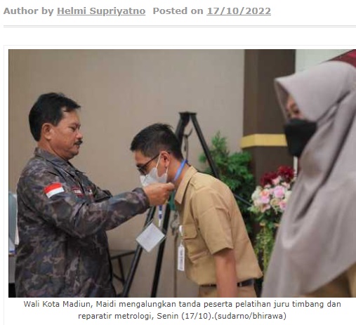 Wali Kota Madiun Buka Pelatihan Juru Timbang dan Reparatir