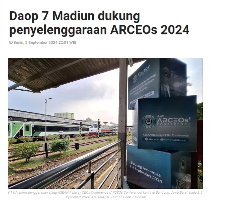 Daop 7 Madiun dukung penyelenggaraan ARCEOs 2024