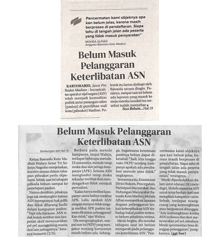 Belum Masuk Pelanggaran Keterlibatan ASN