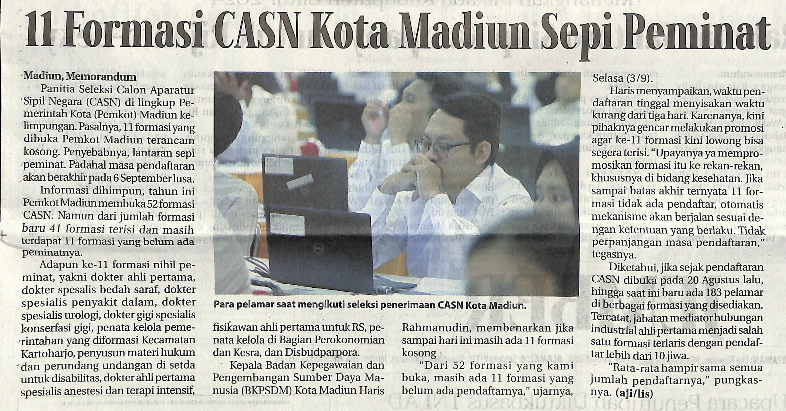 11 Formasi CASN Kota Madiun Sepi Peminat