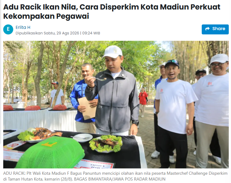 Adu Racik Ikan Nila, Cara Disperkim Kota Madiun Perkuat Kekompakan Pegawai