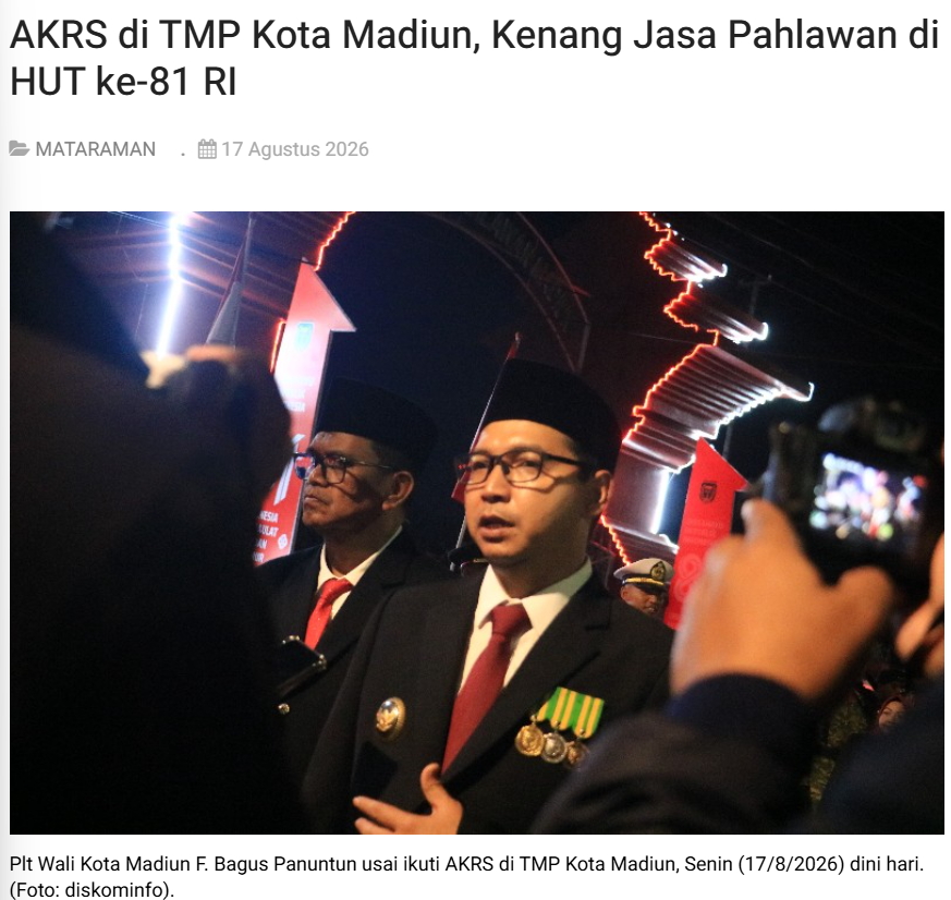 AKRS di TMP Kota Madiun, Kenang Jasa Pahlawan di HUT ke-81 RI