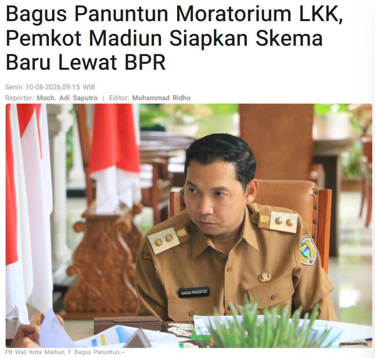Bagus Panuntun Moratorium LKK, Pemkot Madiun Siapkan Skema Baru Lewat BPR