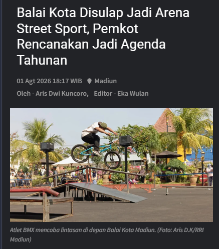 Balai Kota Disulap Jadi Arena Street Sport, Pemkot Rencanakan Jadi Agenda Tahunan