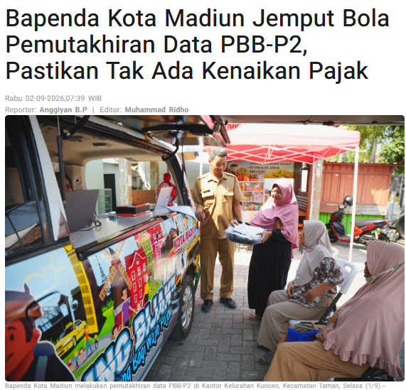 Bapenda Kota Madiun Jemput Bola Pemutakhiran Data PBB-P2, Pastikan Tak Ada Kenaikan Pajak