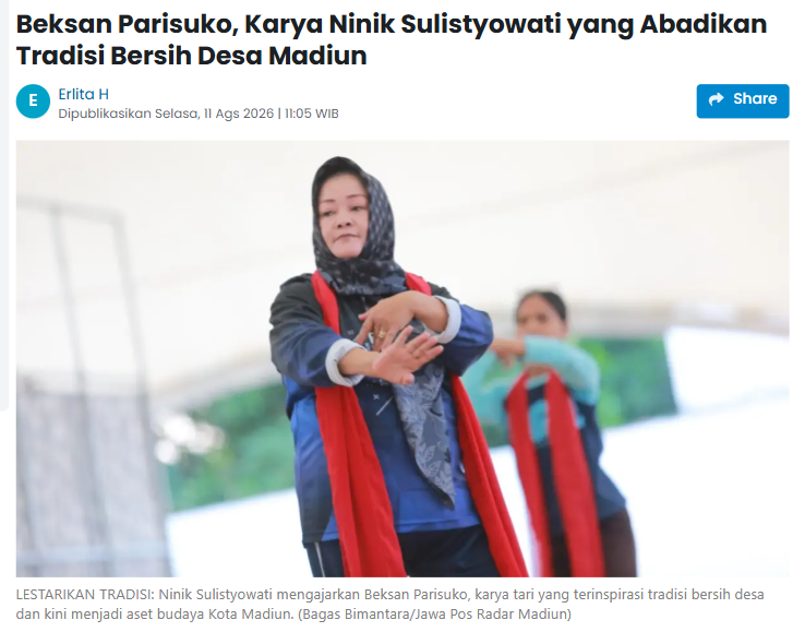 Beksan Parisuko, Karya Ninik Sulistyowati yang Abadikan Tradisi Bersih Desa Madiun