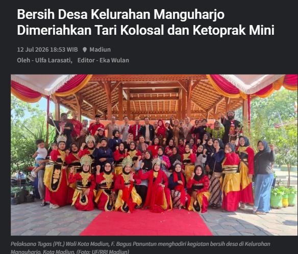 Bersih Desa Kelurahan Manguharjo Dimeriahkan Tari Kolosal dan Ketoprak Mini