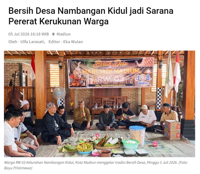Bersih Desa Nambangan Kidul jadi Sarana Pererat Kerukunan Warga