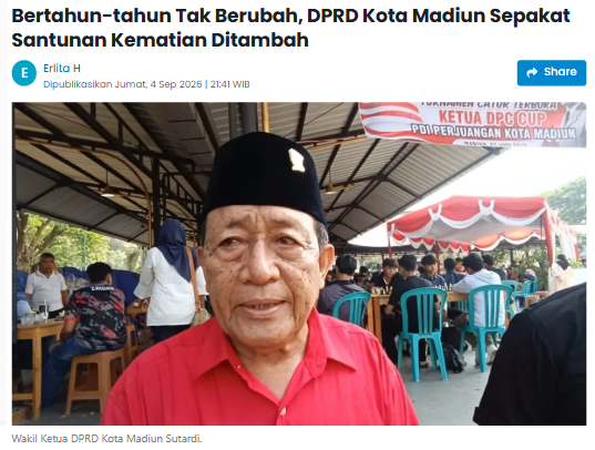 Bertahun-tahun Tak Berubah, DPRD Kota Madiun Sepakat Santunan Kematian Ditambah