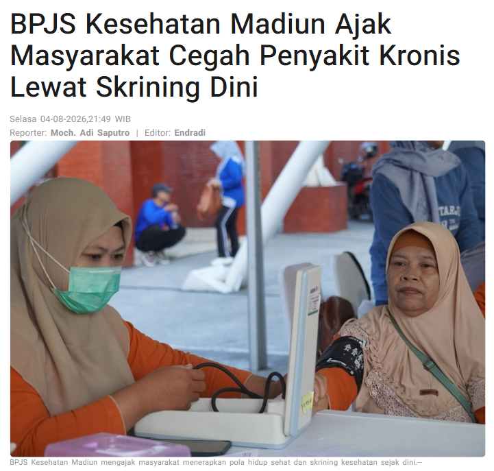 BPJS Kesehatan Madiun Ajak Masyarakat Cegah Penyakit Kronis Lewat Skrining Dini
