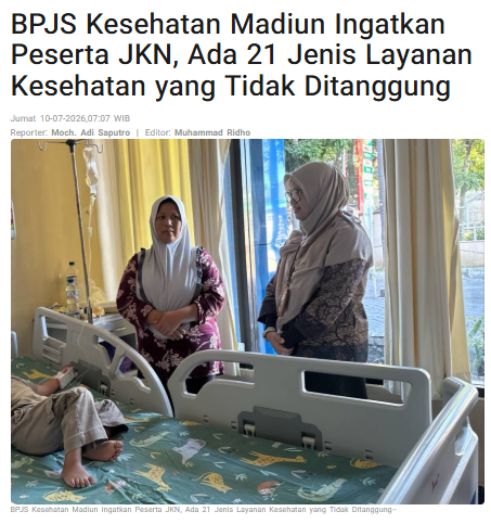 BPJS Kesehatan Madiun Ingatkan Peserta JKN, Ada 21 Jenis Layanan Kesehatan yang Tidak Ditanggung