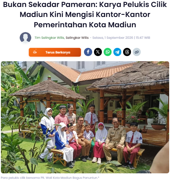 Bukan Sekadar Pameran: Karya Pelukis Cilik Madiun Kini Mengisi Kantor-Kantor Pemerintahan Kota Madiun