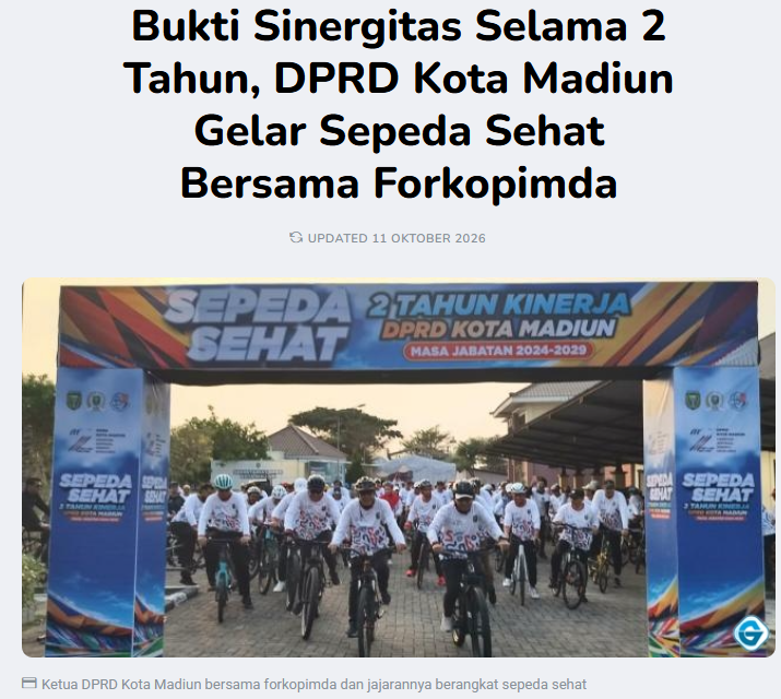 Bukti Sinergitas Selama 2 Tahun, DPRD Kota Madiun Gelar Sepeda Sehat Bersama Forkopimda