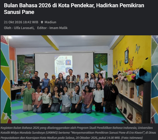 Bulan Bahasa 2026 di Kota Pendekar, Hadirkan Pemikiran Sanusi Pane