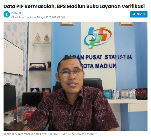 Data PIP Bermasalah, BPS Madiun Buka Layanan Verifikasi