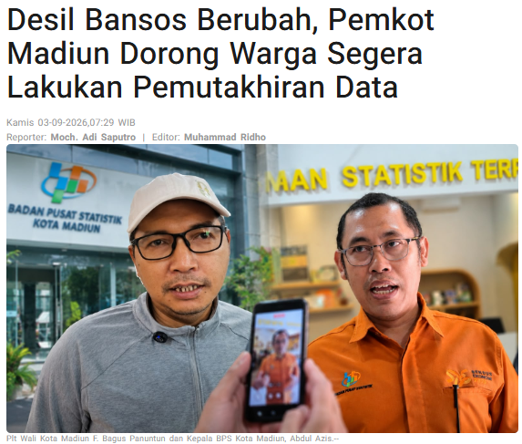 Desil Bansos Berubah, Pemkot Madiun Dorong Warga Segera Lakukan Pemutakhiran Data