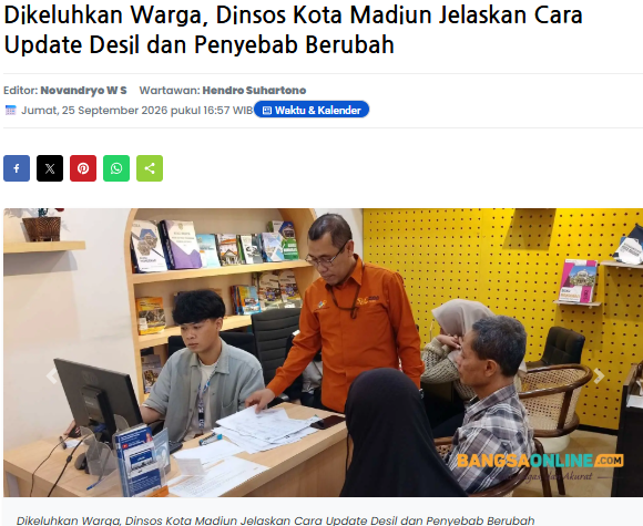 Dikeluhkan Warga, Dinsos Kota Madiun Jelaskan Cara Update Desil dan Penyebab Berubah