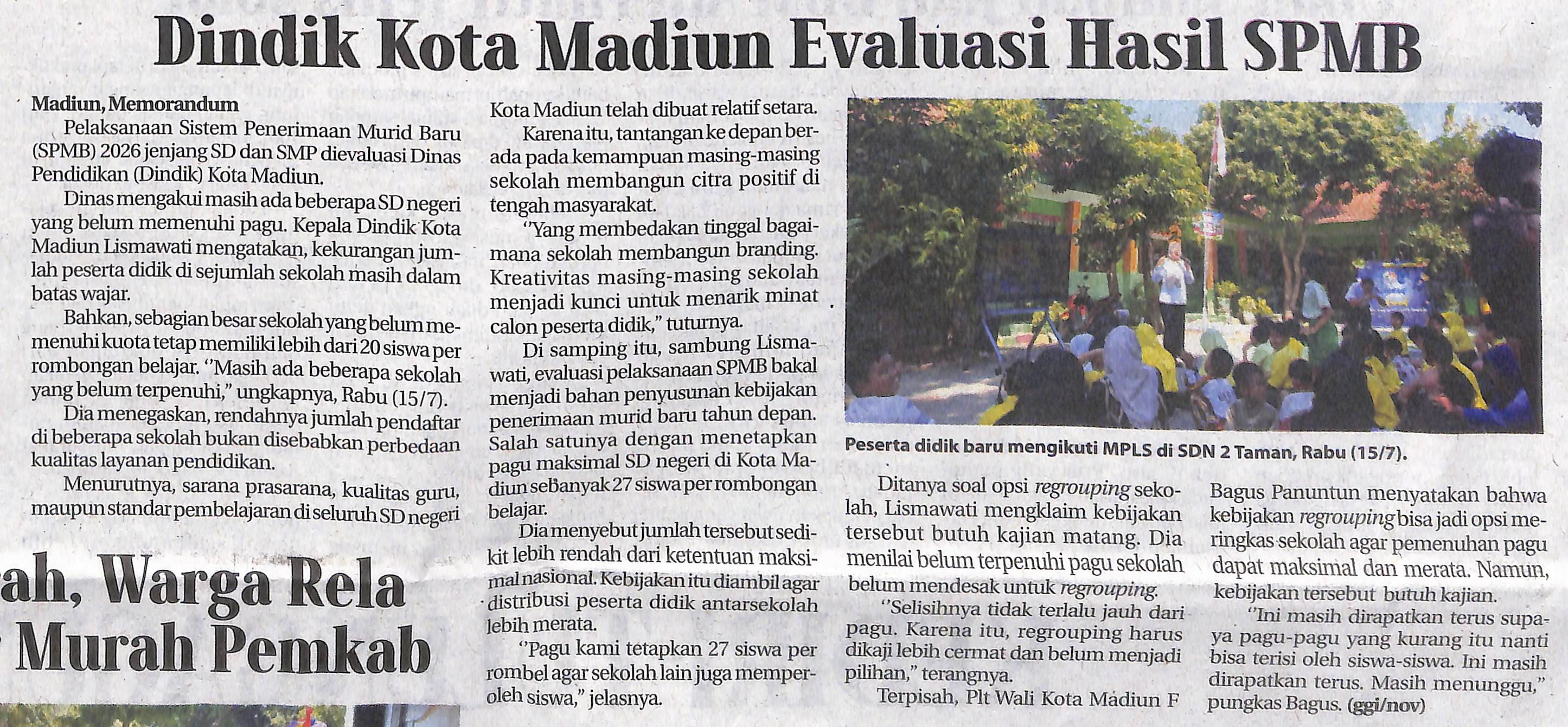 Dindik Kota Madiun Evaluasi Hasil SPMB
