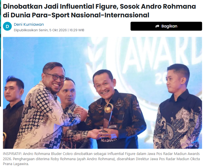 Dinobatkan Jadi Influential Figure, Sosok Andro Rohmana di Dunia Para-Sport Nasional-Internasional