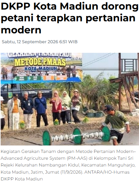 DKPP Kota Madiun dorong petani terapkan pertanian modern