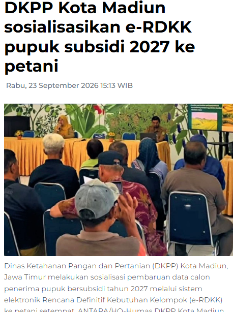DKPP Kota Madiun sosialisasikan e-RDKK pupuk subsidi 2027 ke petani