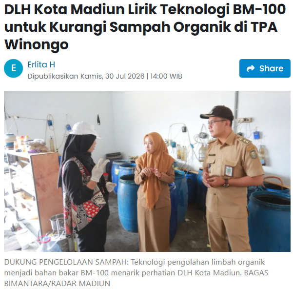 DLH Kota Madiun Lirik Teknologi BM-100 untuk Kurangi Sampah Organik di TPA Winongo