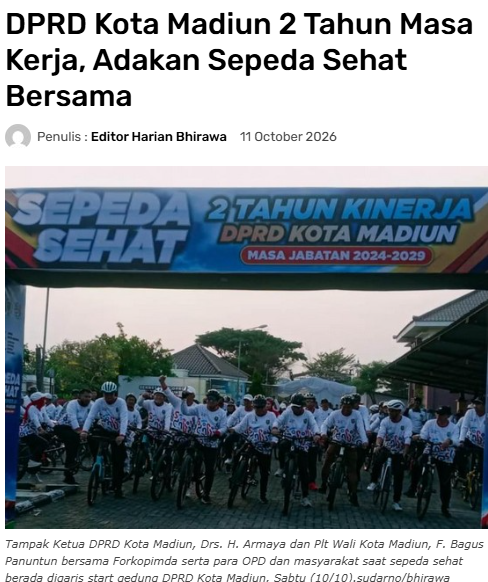 DPRD Kota Madiun 2 Tahun Masa Kerja, Adakan Sepeda Sehat Bersama