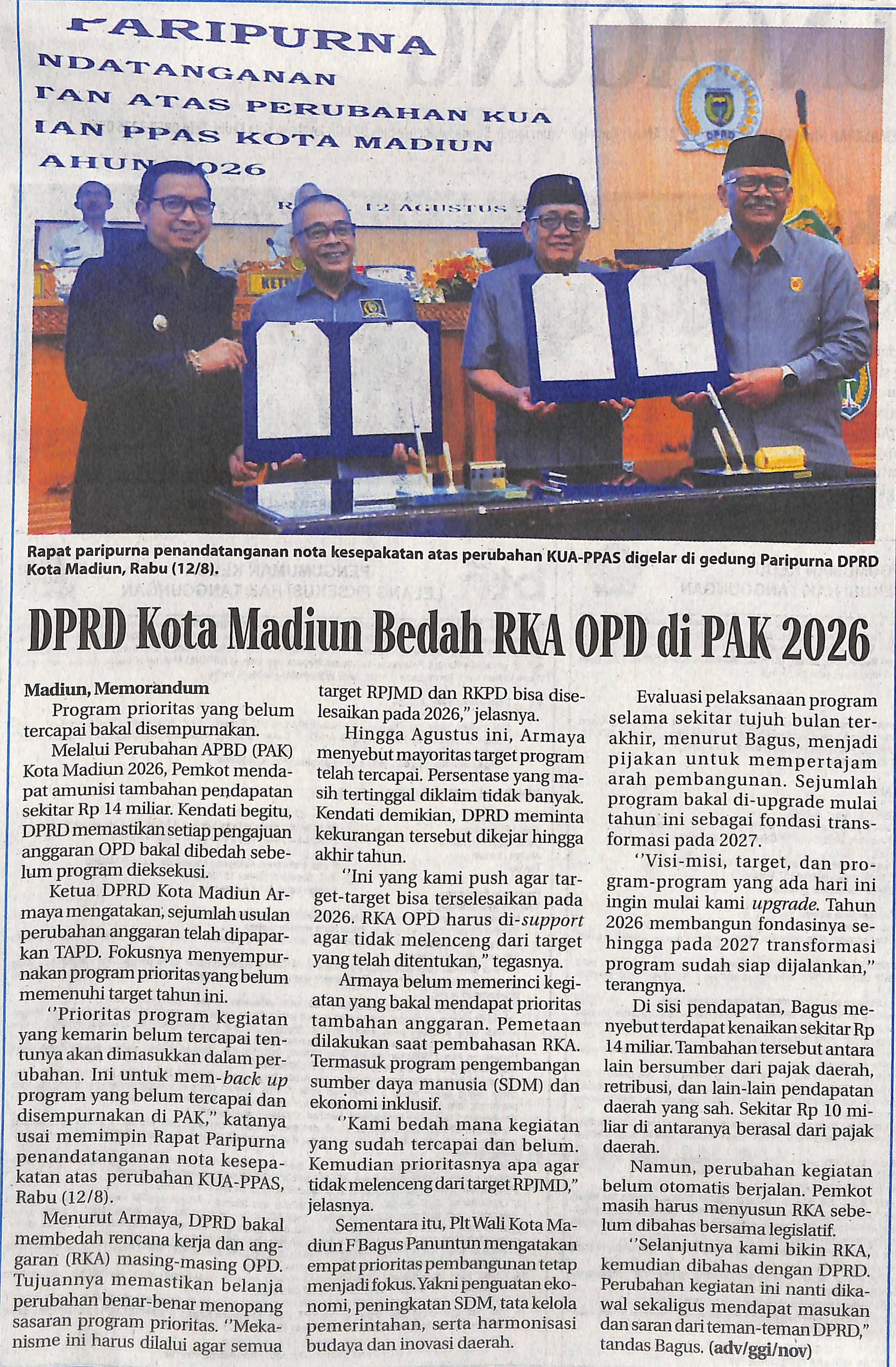 DPRD Kota Madiun Bedah RKA OPD di PAK 2026