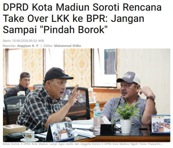 DPRD Kota Madiun Soroti Rencana Take Over LKK ke BPR: Jangan Sampai ''Pindah Borok''