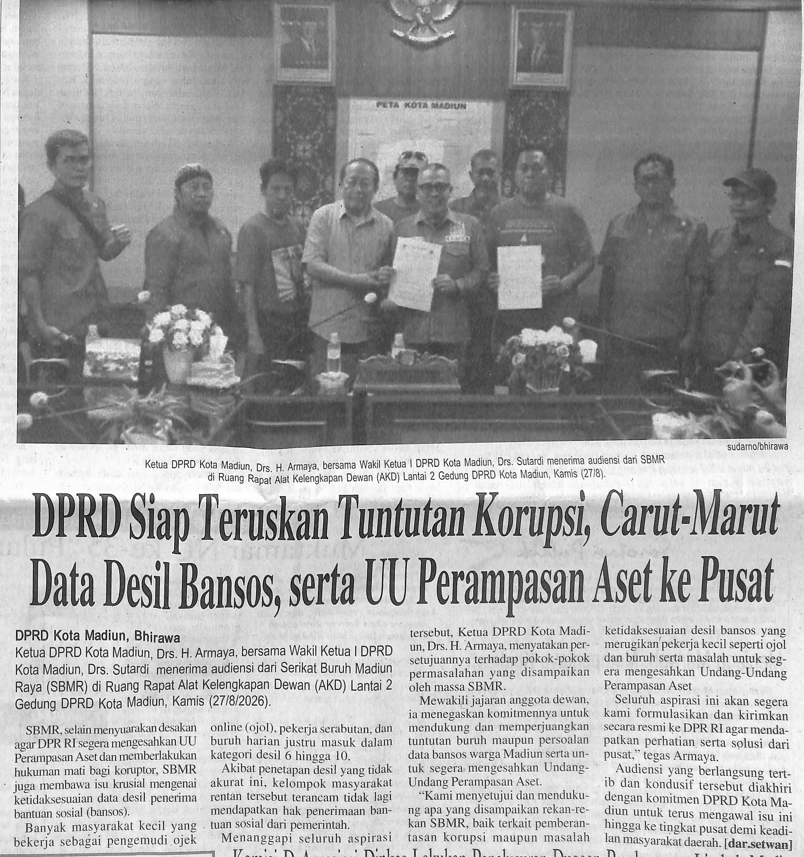 DPRD Siap Teruskan Tuntutan Korupsi, Carut-Marut Data Desil Bansos, serta UU Perampasan Aset ke Pusat