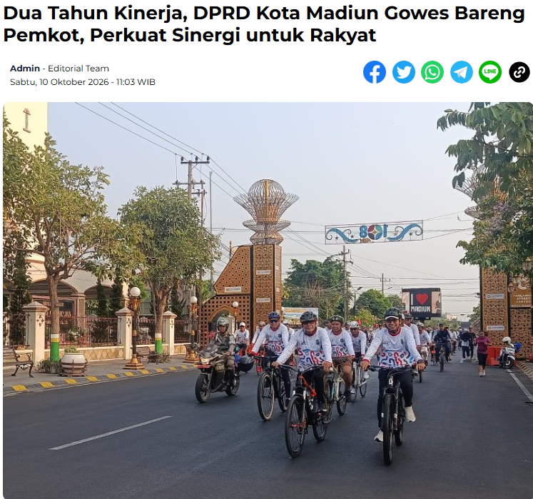Dua Tahun Kinerja, DPRD Kota Madiun Gowes Bareng Pemkot, Perkuat Sinergi untuk Rakyat