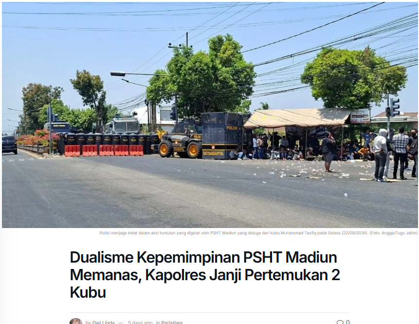 Dualisme Kepemimpinan PSHT Madiun Memanas, Kapolres Janji Pertemukan 2 Kubu