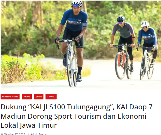 Dukung “KAI JLS100 Tulungagung”, KAI Daop 7 Madiun Dorong Sport Tourism dan Ekonomi Lokal Jawa Timur