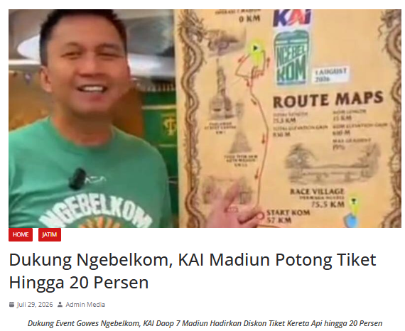 Dukung Ngebelkom, KAI Madiun Potong Tiket Hingga 20 Persen