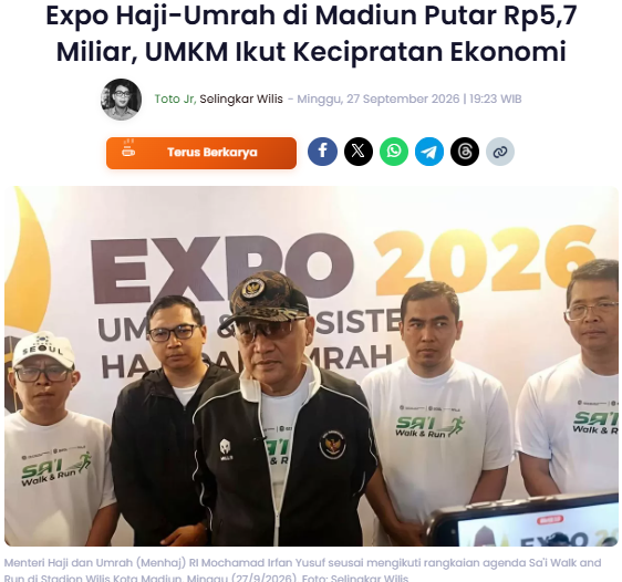 Expo Haji-Umrah di Madiun Putar Rp5,7 Miliar, UMKM Ikut Kecipratan Ekonomi