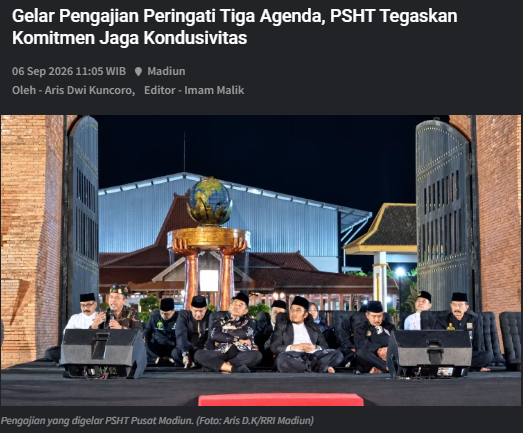 Gelar Pengajian Peringati Tiga Agenda, PSHT Tegaskan Komitmen Jaga Kondusivitas