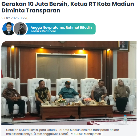 Gerakan 10 Juta Bersih, Ketua RT Kota Madiun Diminta Transparan