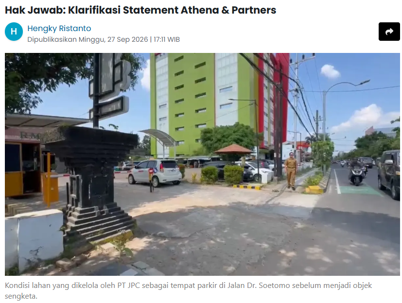 Hak Jawab: Klarifikasi Statement Athena & Partners