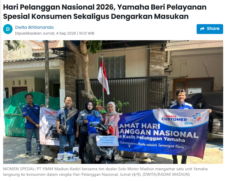 Hari Pelanggan Nasional 2026, Yamaha Beri Pelayanan Spesial Konsumen Sekaligus Dengarkan Masukan