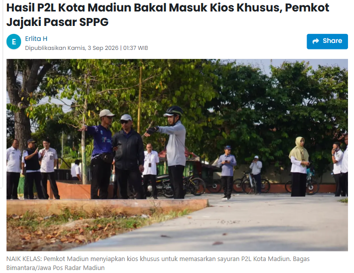 Hasil P2L Kota Madiun Bakal Masuk Kios Khusus, Pemkot Jajaki Pasar SPPG