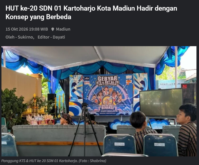 HUT ke-20 SDN 01 Kartoharjo Kota Madiun Hadir dengan Konsep yang Berbeda