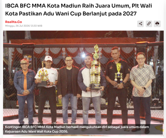 IBCA BFC MMA Kota Madiun Raih Juara Umum, Plt Wali Kota Pastikan Adu Wani Cup Berlanjut pada 2027