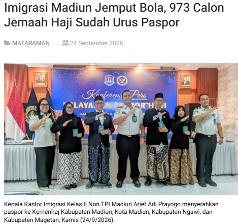 Imigrasi Madiun Jemput Bola, 973 Calon Jemaah Haji Sudah Urus Paspor