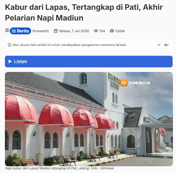 Kabur dari Lapas, Tertangkap di Pati, Akhir Pelarian Napi Madiun