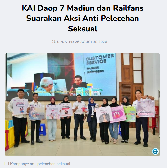 KAI Daop 7 Madiun dan Railfans Suarakan Aksi Anti Pelecehan Seksual